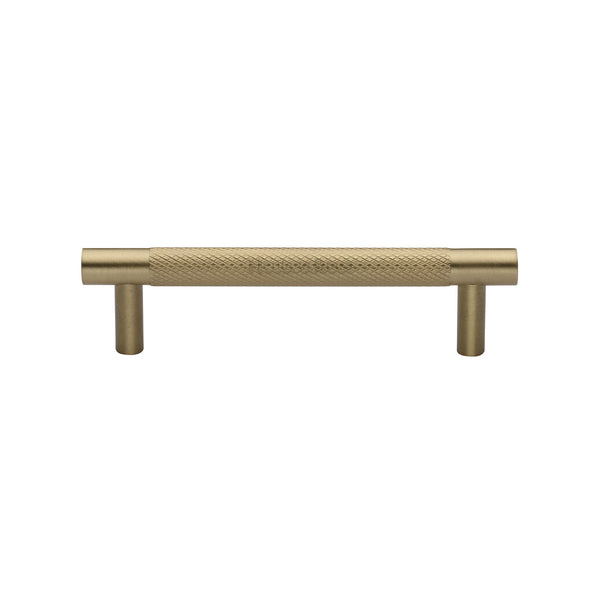 Heritage Brass Cabinet Pull Partial Knurl Design 96mm CTC Satin Brass finish - V4461 96-SB - Choice Handles