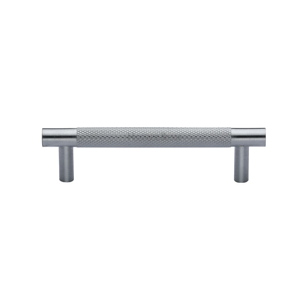 Heritage Brass Cabinet Pull Partial Knurl Design 96mm CTC Satin Chrome finish
 - V4461 96-SC - Choice Handles