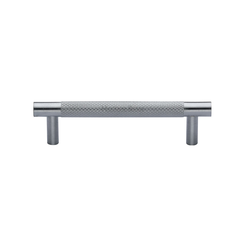 Heritage Brass Cabinet Pull Partial Knurl Design 96mm CTC Satin Chrome finish
 - V4461 96-SC - Choice Handles