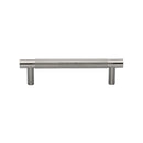 Heritage Brass Cabinet Pull Partial Knurl Design 96mm CTC Satin Nickel finish - V4461 96-SN - Choice Handles