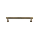 Heritage Brass Cabinet Pull Partial Knurled Design with 16mm Rose 128mm CTC Antique Brass finish - V4462 128-AT - Choice Handles