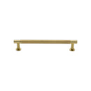Heritage Brass Cabinet Pull Partial Knurled Design with 16mm Rose 128mm CTC Polished Brass finish - V4462 128-PB - Choice Handles