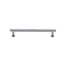 Heritage Brass Cabinet Pull Partial Knurled Design with 16mm Rose 128mm CTC Polished Chrome finish - V4462 128-PC - Choice Handles
