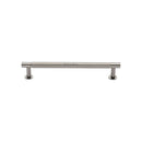 Heritage Brass Cabinet Pull Partial Knurled Design with 16mm Rose 128mm CTC Polished Nickel finish - V4462 128-PNF - Choice Handles