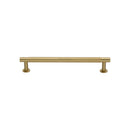 Heritage Brass Cabinet Pull Partial Knurled Design with 16mm Rose 128mm CTC Satin Brass finish - V4462 128-SB - Choice Handles