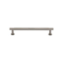 Heritage Brass Cabinet Pull Partial Knurled Design with 16mm Rose 128mm CTC Satin Nickel finish - V4462 128-SN - Choice Handles