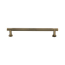 Heritage Brass Cabinet Pull Partial Knurled Design with 16mm Rose 160mm CTC Antique Brass finish - V4462 160-AT - Choice Handles