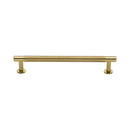 Heritage Brass Cabinet Pull Partial Knurled Design with 16mm Rose 160mm CTC Polished Brass finish - V4462 160-PB - Choice Handles
