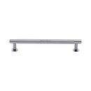 Heritage Brass Cabinet Pull Partial Knurled Design with 16mm Rose 160mm CTC Polished Chrome finish - V4462 160-PC - Choice Handles