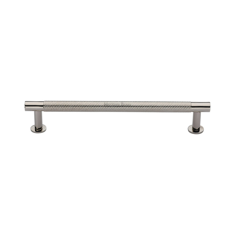 Heritage Brass Cabinet Pull Partial Knurled Design with 16mm Rose 160mm CTC Polished Nickel finish - V4462 160-PNF - Choice Handles