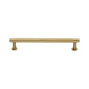 Heritage Brass Cabinet Pull Partial Knurled Design with 16mm Rose 160mm CTC Satin Brass finish - V4462 160-SB - Choice Handles