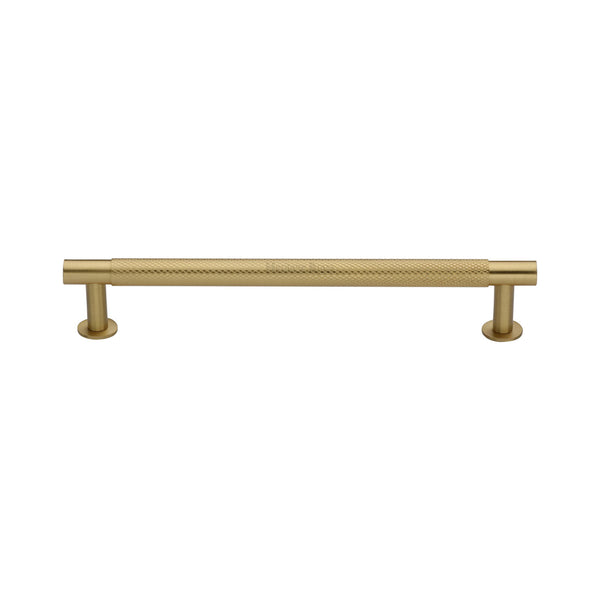 Heritage Brass Cabinet Pull Partial Knurled Design with 16mm Rose 160mm CTC Satin Brass finish - V4462 160-SB - Choice Handles