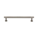 Heritage Brass Cabinet Pull Partial Knurled Design with 16mm Rose 160mm CTC Satin Nickel finish - V4462 160-SN - Choice Handles