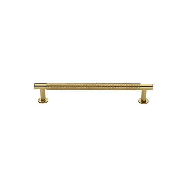 Heritage Brass Cabinet Pull Partial Knurled Design with 16mm Rose 96mm CTC Polished Brass finish - V4462 96-PB - Choice Handles