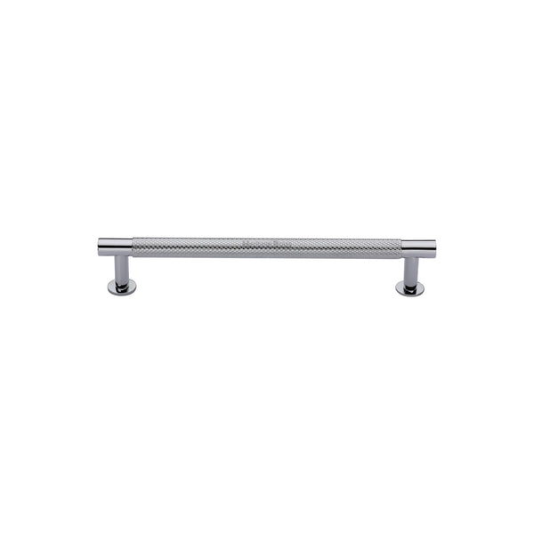 Heritage Brass Cabinet Pull Partial Knurled Design with 16mm Rose 96mm CTC Polished Chrome finish - V4462 96-PC - Choice Handles