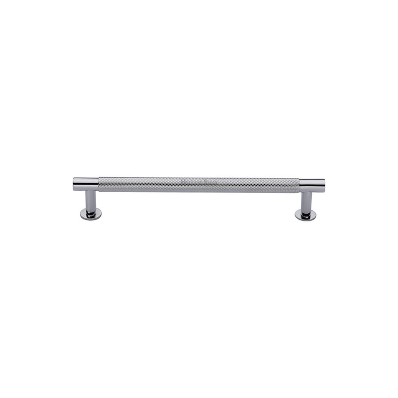 Heritage Brass Cabinet Pull Partial Knurled Design with 16mm Rose 96mm CTC Polished Chrome finish - V4462 96-PC - Choice Handles