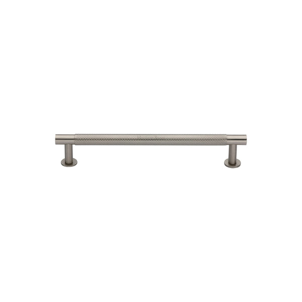 Heritage Brass Cabinet Pull Partial Knurled Design with 16mm Rose 96mm CTC Satin Nickel finish - V4462 96-SN - Choice Handles