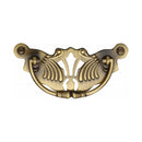 Heritage Brass Cabinet Pull Ornate Plate Design Antique Finish - V5021-AT - Choice Handles