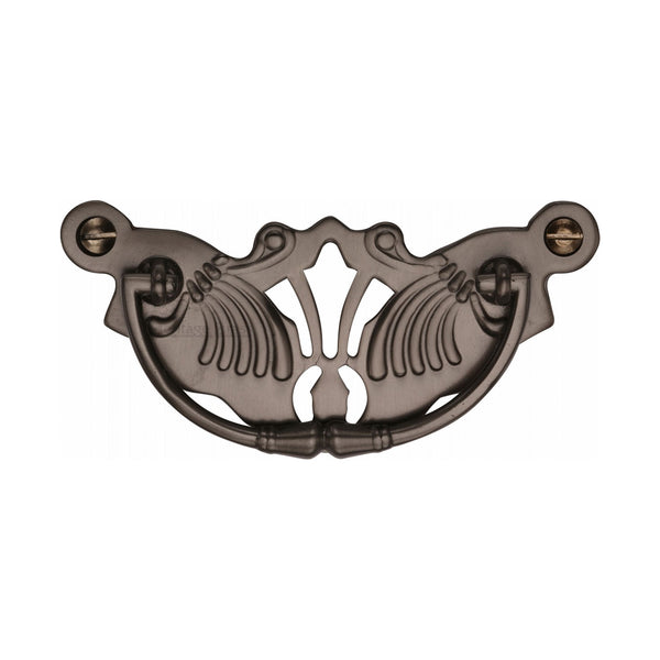 Heritage Brass Cabinet Pull Ornate Plate Design Matt Bronze Finish - V5021-MB - Choice Handles
