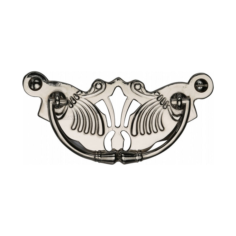 Heritage Brass Cabinet Pull Ornate Plate Design Polished Nickel Finish - V5021-PNF - Choice Handles
