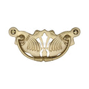 Heritage Brass Cabinet Pull Ornate Plate Design Satin Brass Finish - V5021-SB - Choice Handles