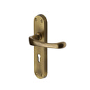 Heritage Brass Door Handle Lever Lock Gloucester Design Antique finish - V6050-AT - Choice Handles