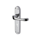 Heritage Brass Door Handle Lever Lock Gloucester Design Polished Chrome finish - V6050-PC - Choice Handles