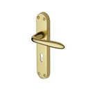 Heritage Brass Door Handle Lever Lock Sutton Design Polished Brass finish - V6052-PB - Choice Handles
