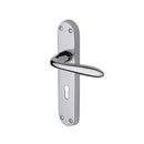 Heritage Brass Door Handle Lever Lock Sutton Design Polished Chrome finish - V6052-PC - Choice Handles