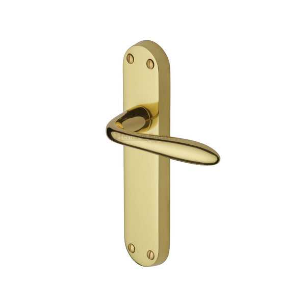 Heritage Brass Door Handle Lever Latch Sutton Design Polished Brass finish - V6054-PB - Choice Handles