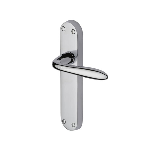 Heritage Brass Door Handle Lever Latch Sutton Design Polished Chrome finish - V6054-PC - Choice Handles