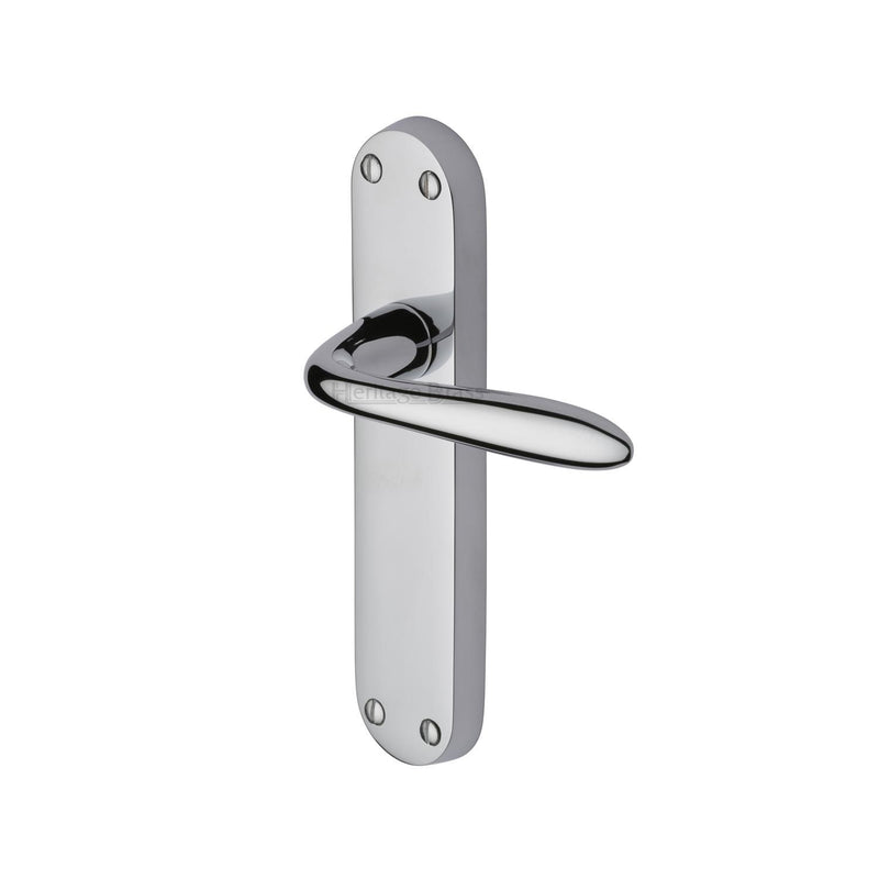 Heritage Brass Door Handle Lever Latch Sutton Design Polished Chrome finish - V6054-PC - Choice Handles