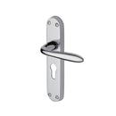 Heritage Brass Door Handle for Euro Profile Plate Sutton Design Polished Chrome finish - V6057-PC - Choice Handles