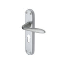 Heritage Brass Door Handle for Euro Profile Plate Sutton Design Satin Chrome finish - V6057-SC - Choice Handles