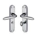 Heritage Brass Door Handle for Bathroom Sutton Design Polished Chrome finish - V6058-PC - Choice Handles