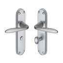 Heritage Brass Door Handle for Bathroom Sutton Design Satin Chrome finish - V6058-SC - Choice Handles