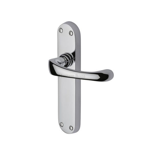 Heritage Brass Door Handle Lever Latch Gloucester Design Polished Chrome finish - V6060-PC - Choice Handles