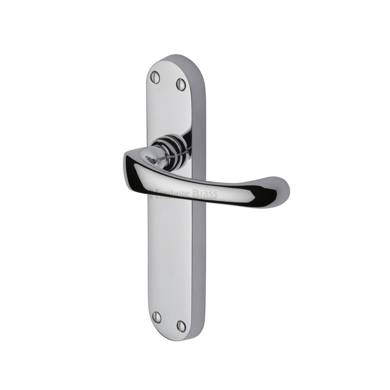 Heritage Brass Door Handle Lever Latch Gloucester Design Polished Chrome finish - V6060-PC - Choice Handles