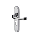 Heritage Brass Door Handle for Euro Profile Plate Gloucester Design Polished Chrome finish - V6066.48-PC - Choice Handles