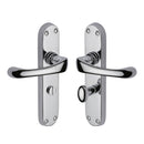 Heritage Brass Door Handle for Bathroom Gloucester Design Polished Chrome finish - V6070-PC - Choice Handles