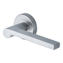 Heritage Brass Door Handle Lever Latch on Round Rose Metro Mid Century Design Satin Chrome finish
 - V6225-SC - Choice Handles