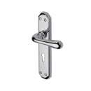 Heritage Brass Door Handle Lever Lock Charlbury Design Polished Chrome finish - V7050-PC - Choice Handles