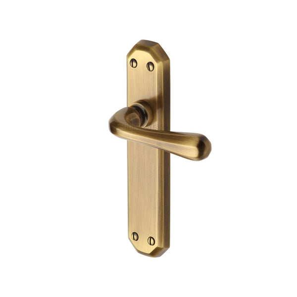 Heritage Brass Door Handle Lever Latch Charlbury Design Antique finish - V7060-AT - Choice Handles