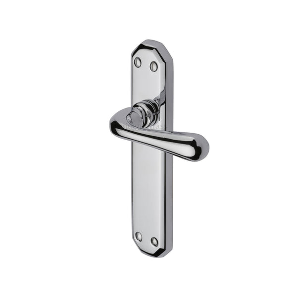 Heritage Brass Door Handle Lever Latch Charlbury Design Polished Chrome finish - V7060-PC - Choice Handles