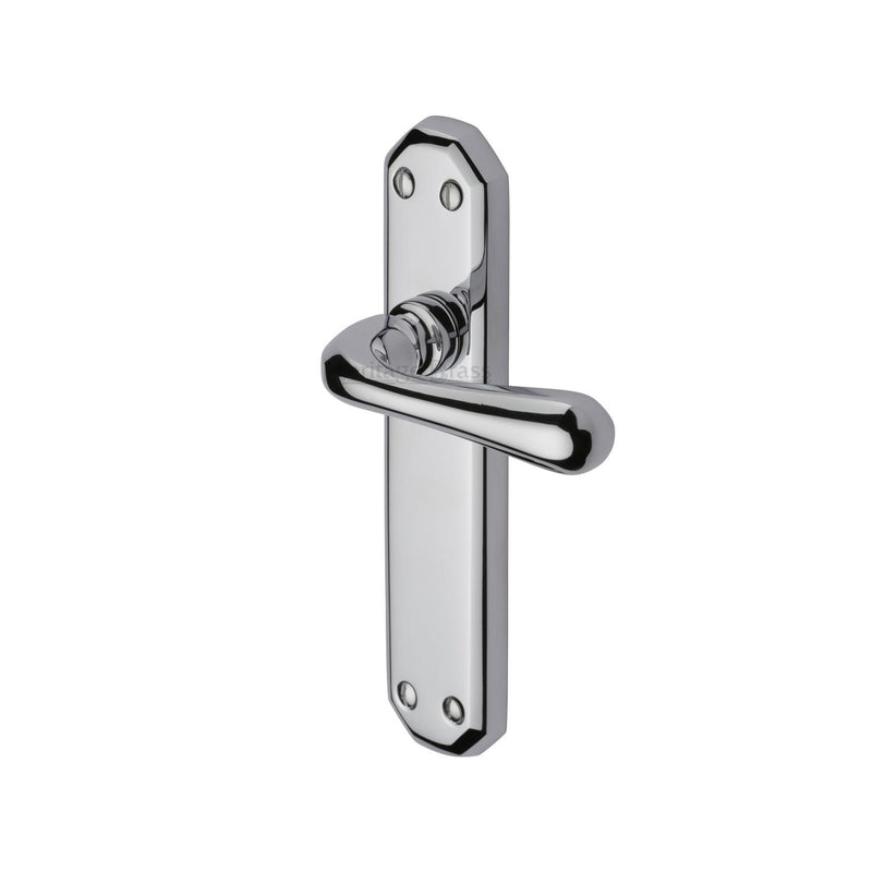 Heritage Brass Door Handle Lever Latch Charlbury Design Polished Chrome finish - V7060-PC - Choice Handles