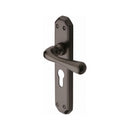 Heritage Brass Door Handle Euro Profile Plate Charlbury Design Matt Bronze Finish - V7066.48-MB - Choice Handles