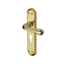 Heritage Brass Door Handle for Euro Profile Plate Charlbury Design Polished Brass finish - V7066.48-PB - Choice Handles