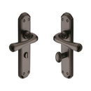 Heritage Brass Door Handle Bathroom Set Charlbury Design Matt Bronze Finish - V7070-MB - Choice Handles