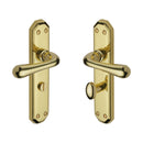 Heritage Brass Door Handle for Bathroom Charlbury Design Polished Brass finish - V7070-PB - Choice Handles