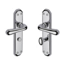 Heritage Brass Door Handle for Bathroom Charlbury Design Polished Chrome finish - V7070-PC - Choice Handles